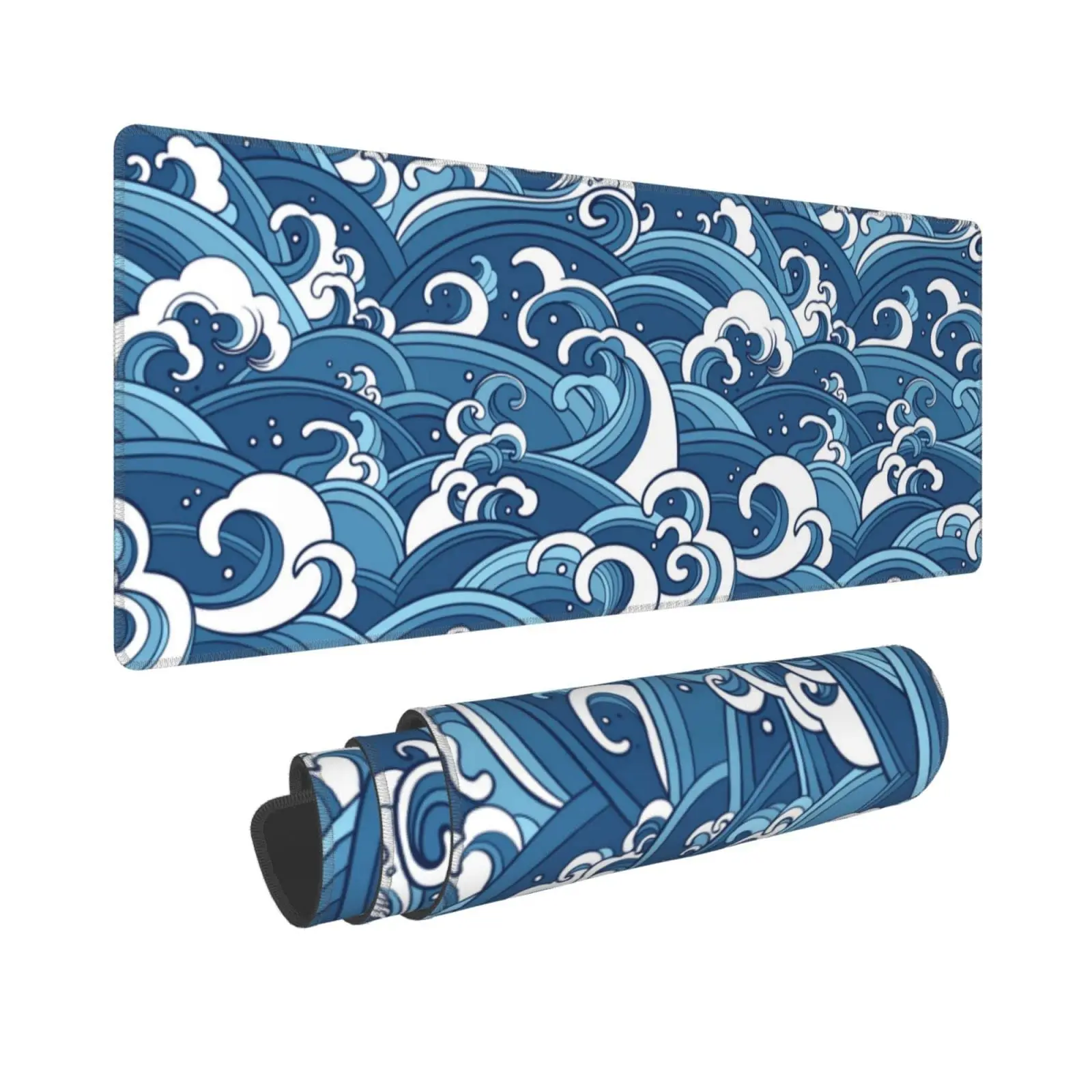

Blue Mausepad Ocean Waves Mouse Mats Gaming Mat Pad on The Table Office Gamer Accessories Keyboard Pad Art Desk Mat Mouse Carpet