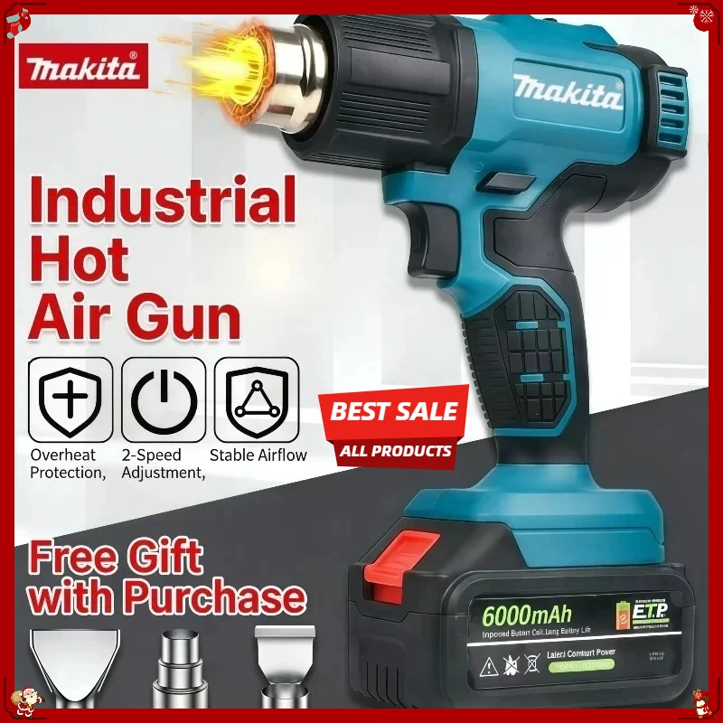 

Макита 550 ° Беспроводной ручной термофен с контролем температуры, LED-дисплеем и функцией пайки