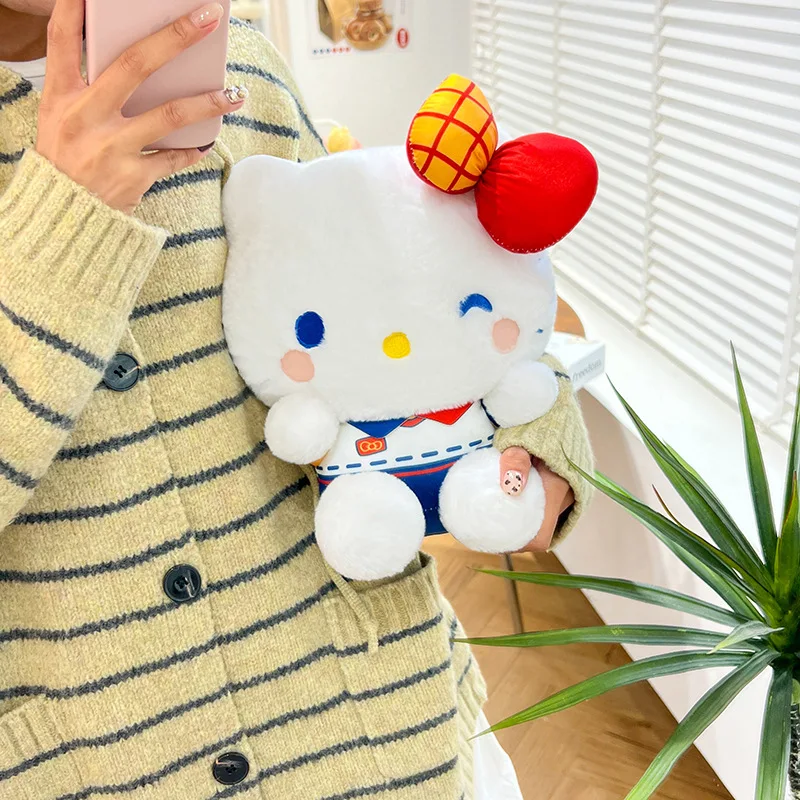 60cm Kawaii Hello Kitty Stuffed Doll Anime Sanrio Plush Toy Cute Large Size Vivid Kitty Plushie for Kids Birthday Xmas Gift
