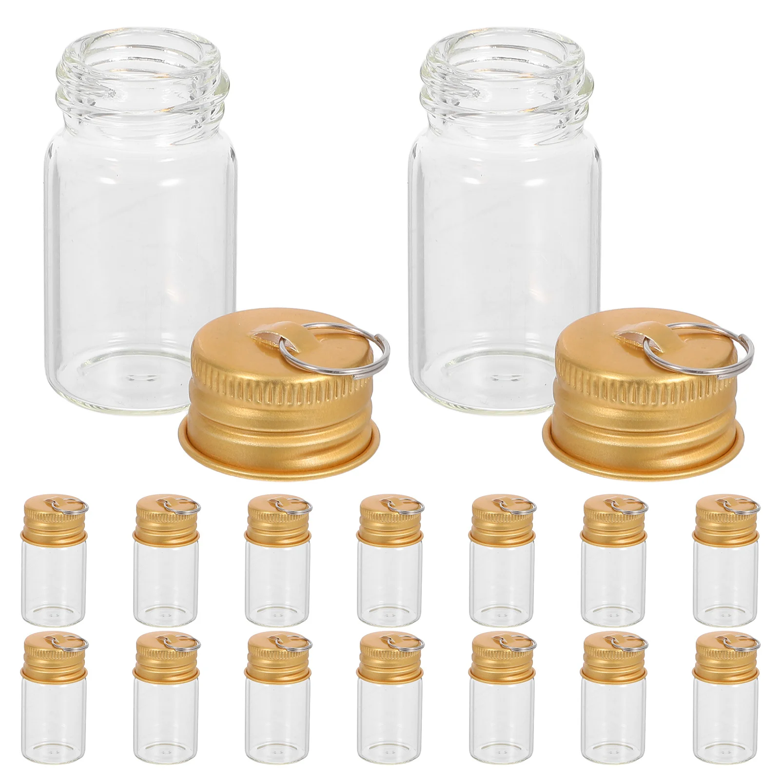 

30Pcs Mini Glass Wishing Bottle Keychain 7Ml Transparent Drifting Jar Charm Pendant for DIY Travel Birthday Gift