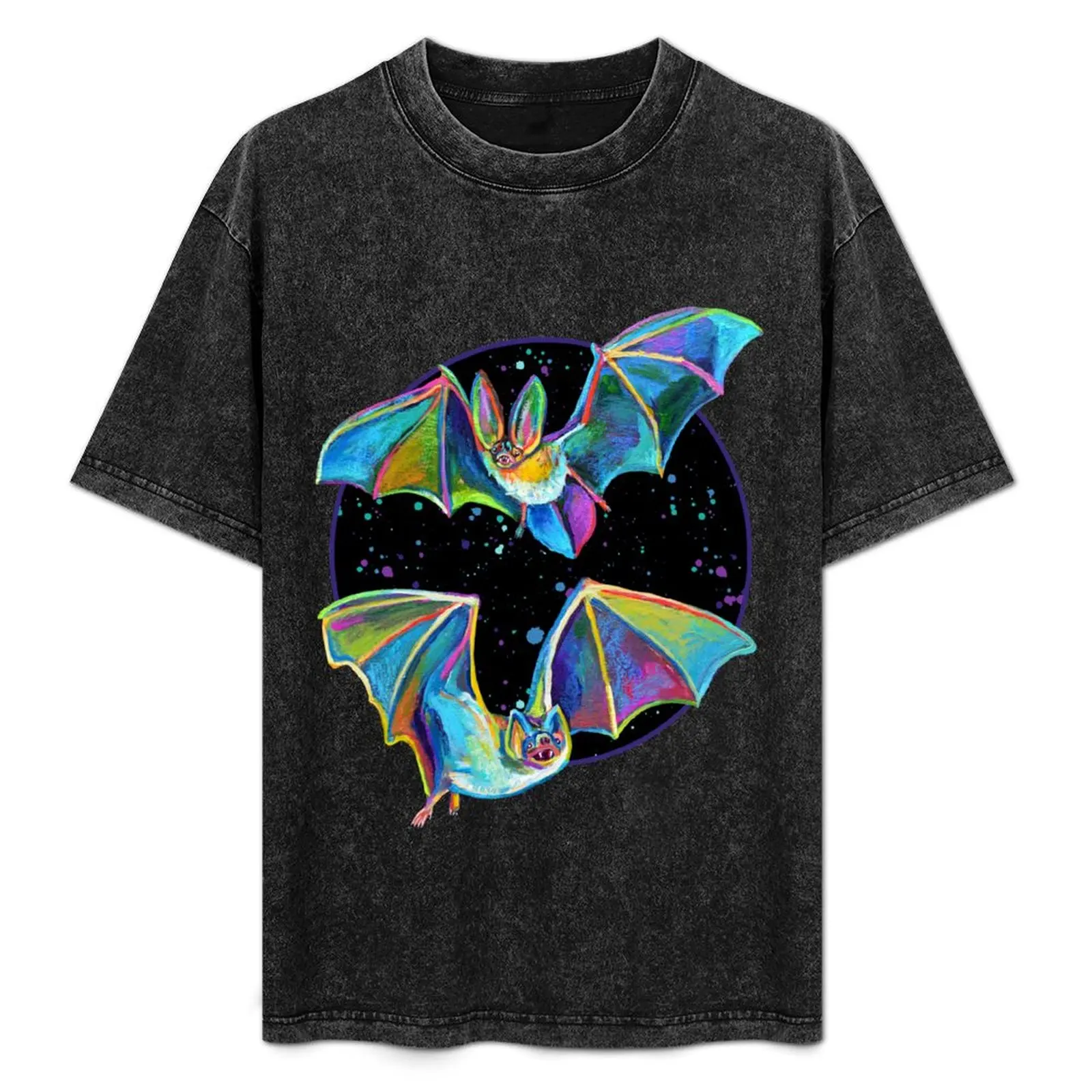 

Psychedelic Bat Pattern by Robert Phelps T-Shirt All Match Print Short Sleeve Top