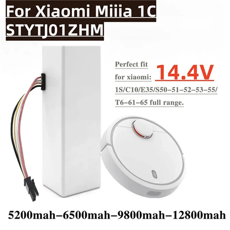 12800mAh For Xiaomi Mijia 1C STYTJ01ZHM Robot Vacuum Cleaner Accessory Battery 14.4V P1904-4S1P-MM
