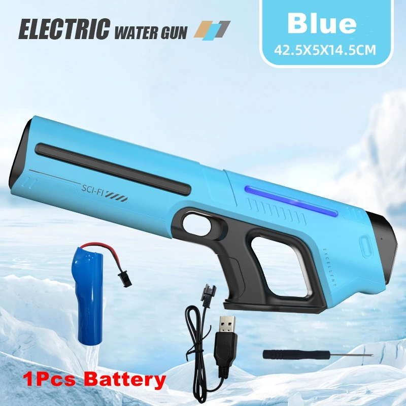 OiKe Elektrische Wasserpistolen für Erwachsene Leistungsstarke Automatische Wassersaugpistole Sommer-Outdoor-Spielzeug für Jungen und Kinder 8