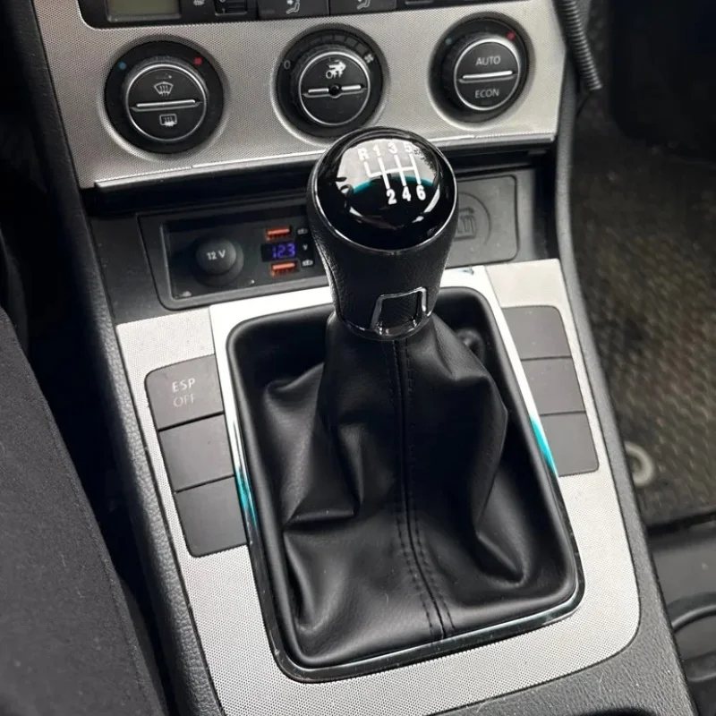 5/6 Gears Hand Speed Gear Shift Knob Lever Stick Gaiter Boot Collar For VW Passat B6 3C 2005 2006 2007 2008 2009 2010 view 5