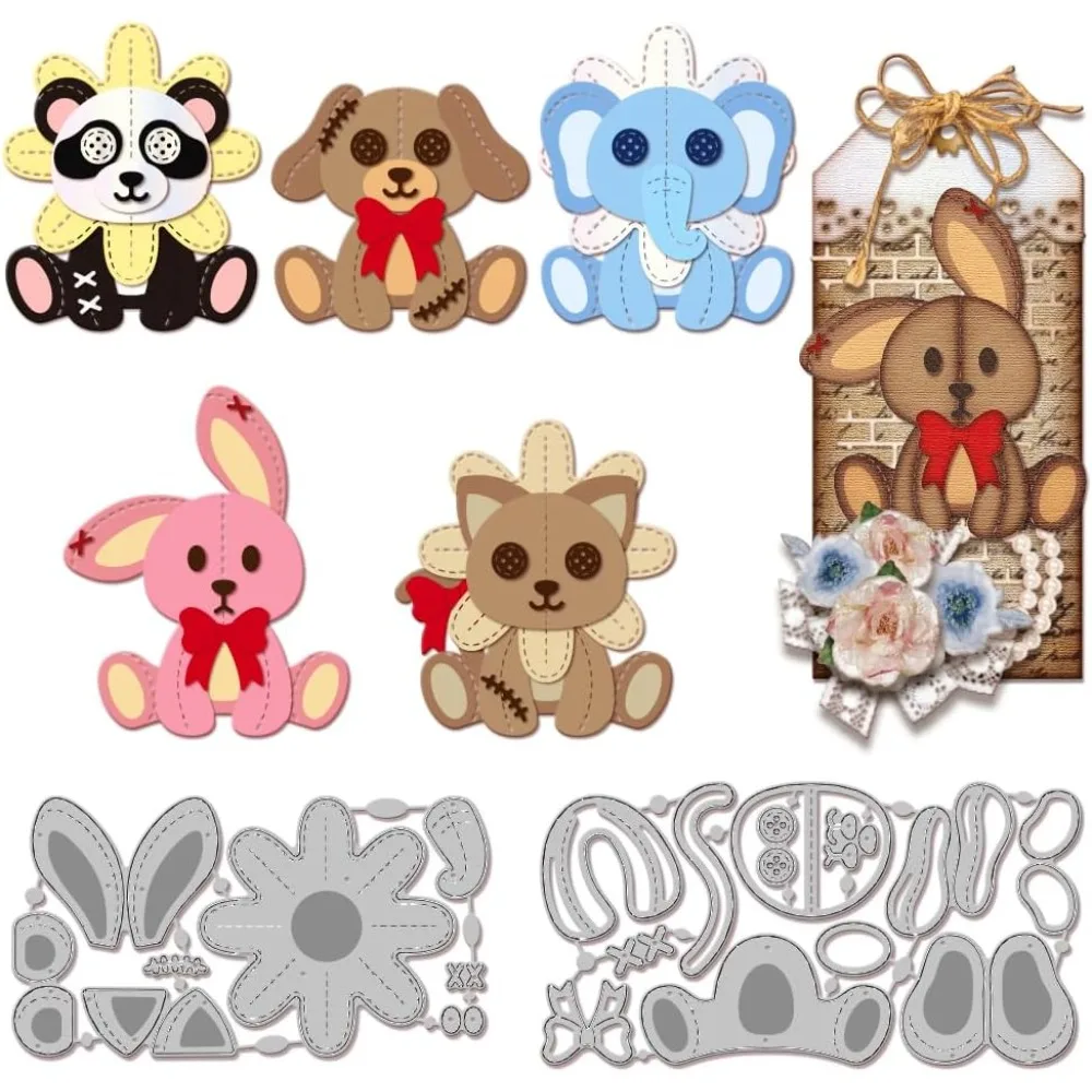 Schneideformen aus Kohlenstoffstahl, Schablonen für DIY-Scrapbooking, Fotoalbum, dekorative Prägung, Papierkarte, Grußkartenform, Bär
