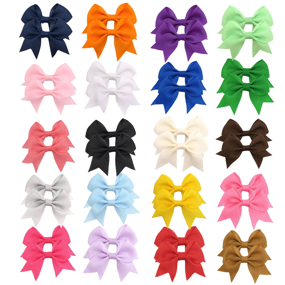 

Hair Bows Clips for Girls Hairpin with Simple Design for Children Solid Ribbon Bowknot Ponytail and Baby Hair Accessories 20PCS