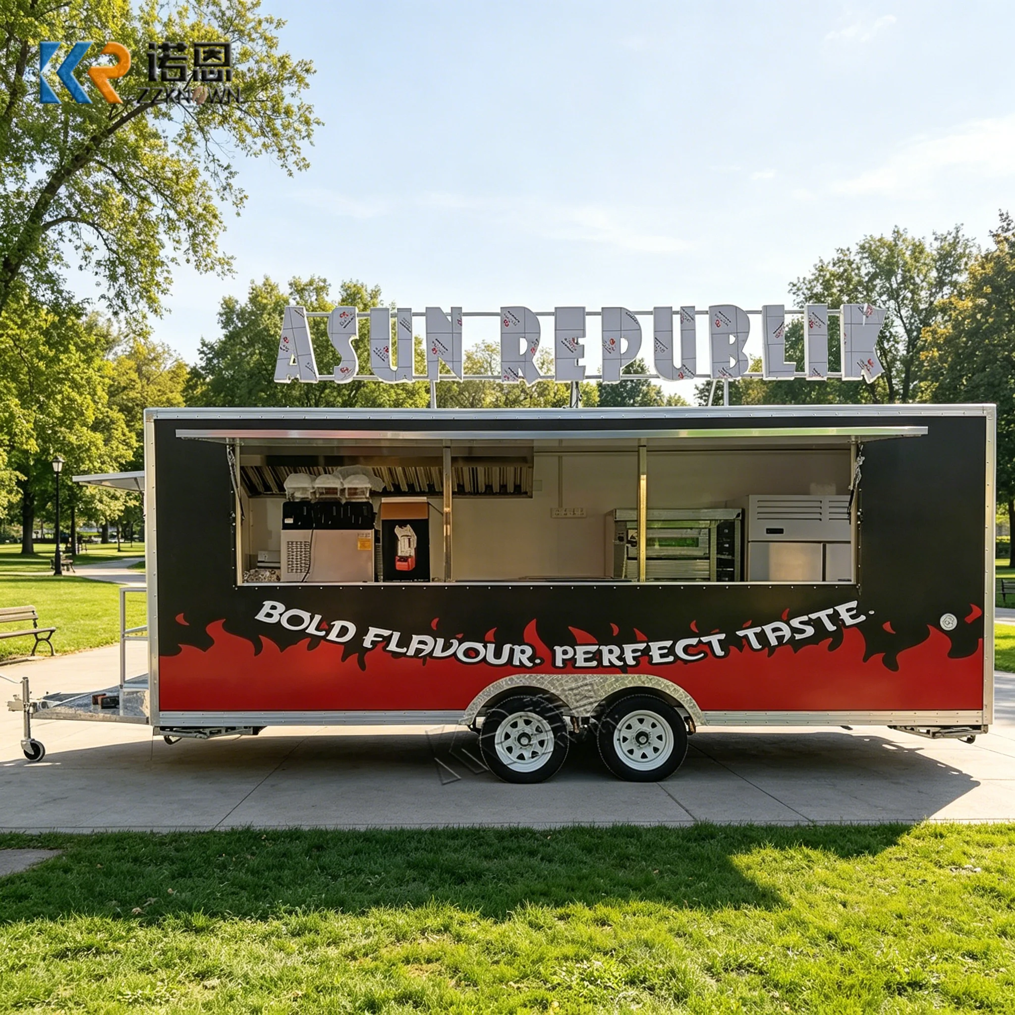 

Outdoor Food Trailer Night Market Street Stall Mobile Vending Cart for Milk Tea & Fried Skewers Detachable Food Truck