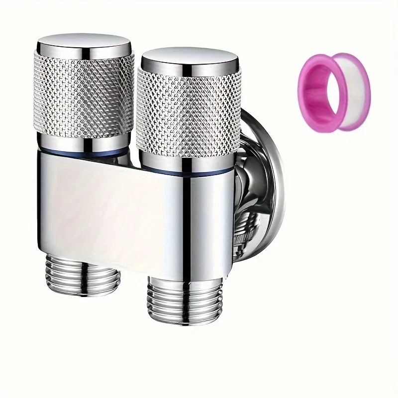 

[Stainless Steel Anti-Backflow Valve] Stainless Steel Dual Control Angle Valve With Anti-Backflow, Universal Thread For Toilet