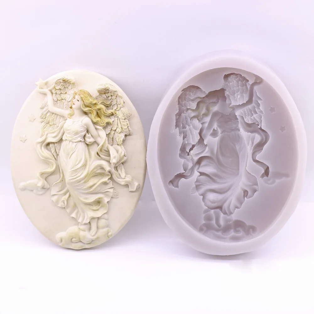 

Cosmic Starry Sky Angel Silicone Mold Princess Relief Chocolate Fondant Cake Decorating Supplies Bakeware Mould DIY Resin Clay