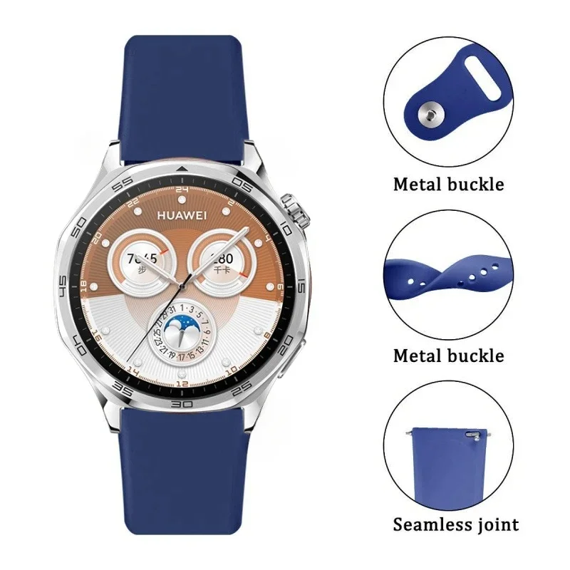 18mm 20mm 22mm silicone strap for huawei watch GT5/GT5 Pro 46mm 41mm 42mm Sports replacement wristband for Huawei Watch GT4 46mm