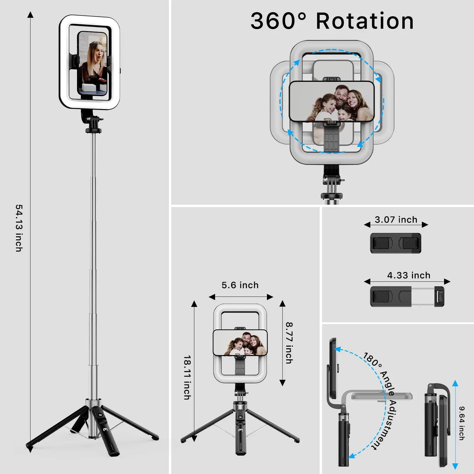 LISCN 1.3m LED Selfie Light with Stand 8\