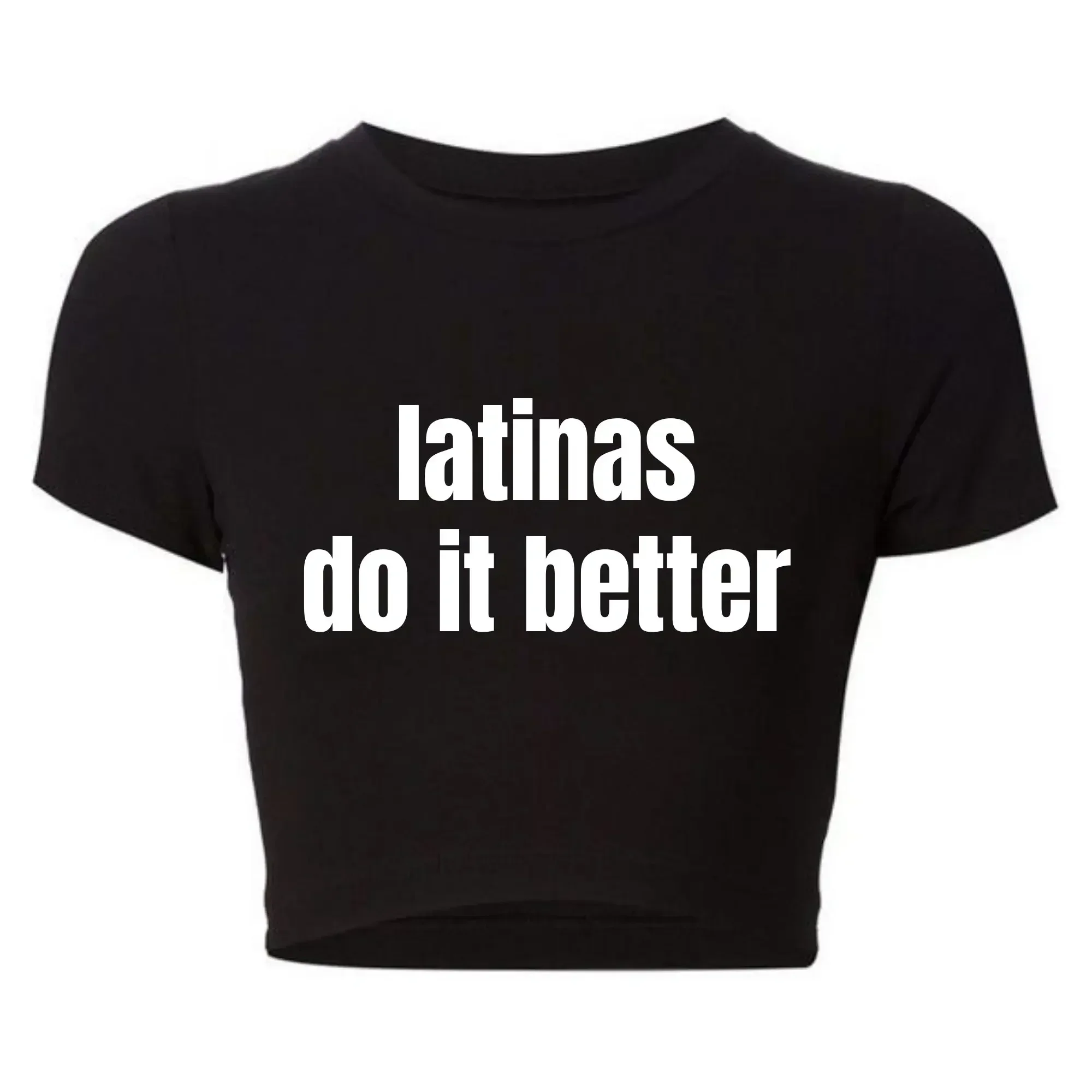 Latinas Doen Het Beter Vrouwen Crop Top Harajuku Camisetas Baby Tee 2000S Grunge Gothic Kleding Girl Power Tshirt Feministische