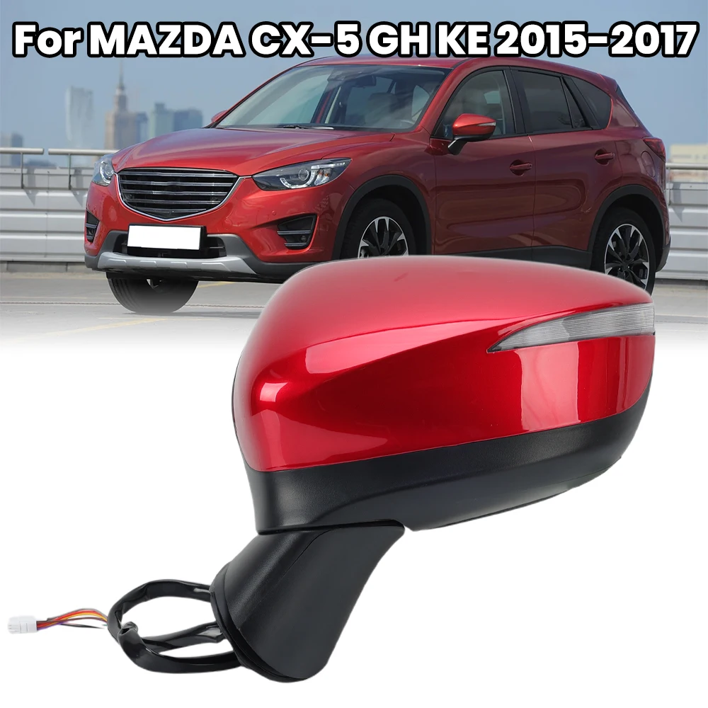 9 دبابيس مرآة الرؤية الخلفية الجمعية لمازدا CX-5 GH KE 2015 2016 2017 الطاقة للطي ساخنة العمياء الجانب مرآة اكسسوارات السيارات