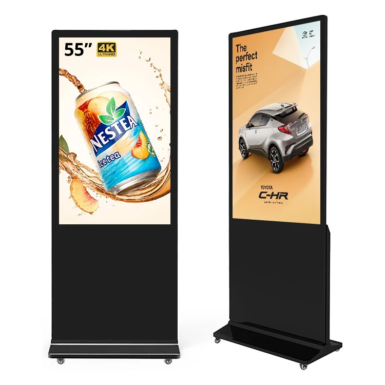 High Quality Touch Screen Floor Standing Digital Signage 65 55 Custom Kiosk Advertising Screen Totem Monitor With Q&A Software