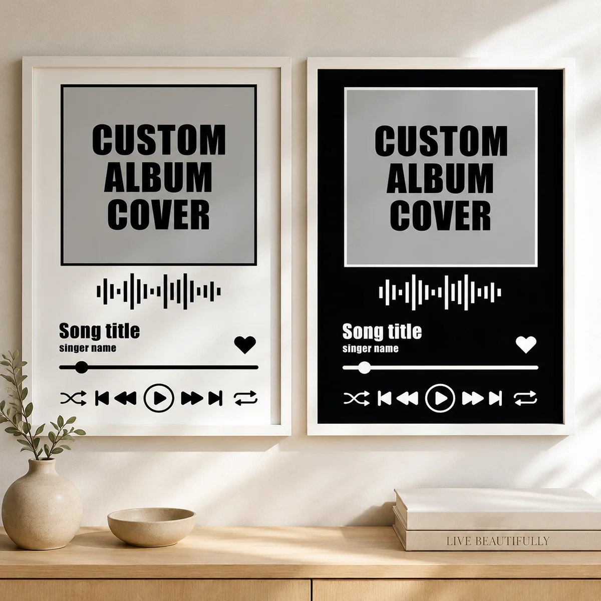 1/2 Stück Musikalbum Leinwanddruck, Individuelles Musikposter, Personalisierte Bilder und Liedtexte, Personalisiertes Musikgeschenk, Wandkunst, Raumdekoration – Detail 1