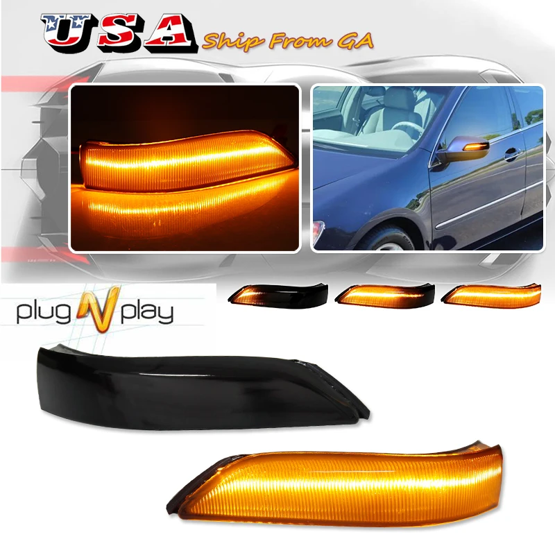 

2pcs Full LED Strip Dynamic Sequential Blink/Flow Side Mirror Turn Signal Light Assembly For 2005-2013 Acura RL