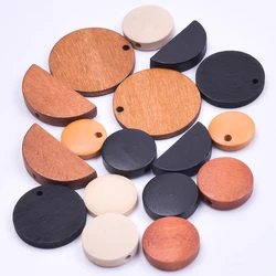 50Pcs/Lot Unfinished Geometric Nature Half Round Wood Chips Charms Beads For Earrings Necklaces Decoration Jewelry Accessories