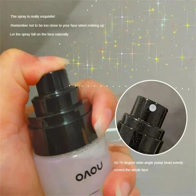 NOVO Glow Makeup Setting Spray Shimmer Brighten Face Body idratante controllo dell'olio a lunga durata infermiera facciale che tiene la nebbia per il trucco