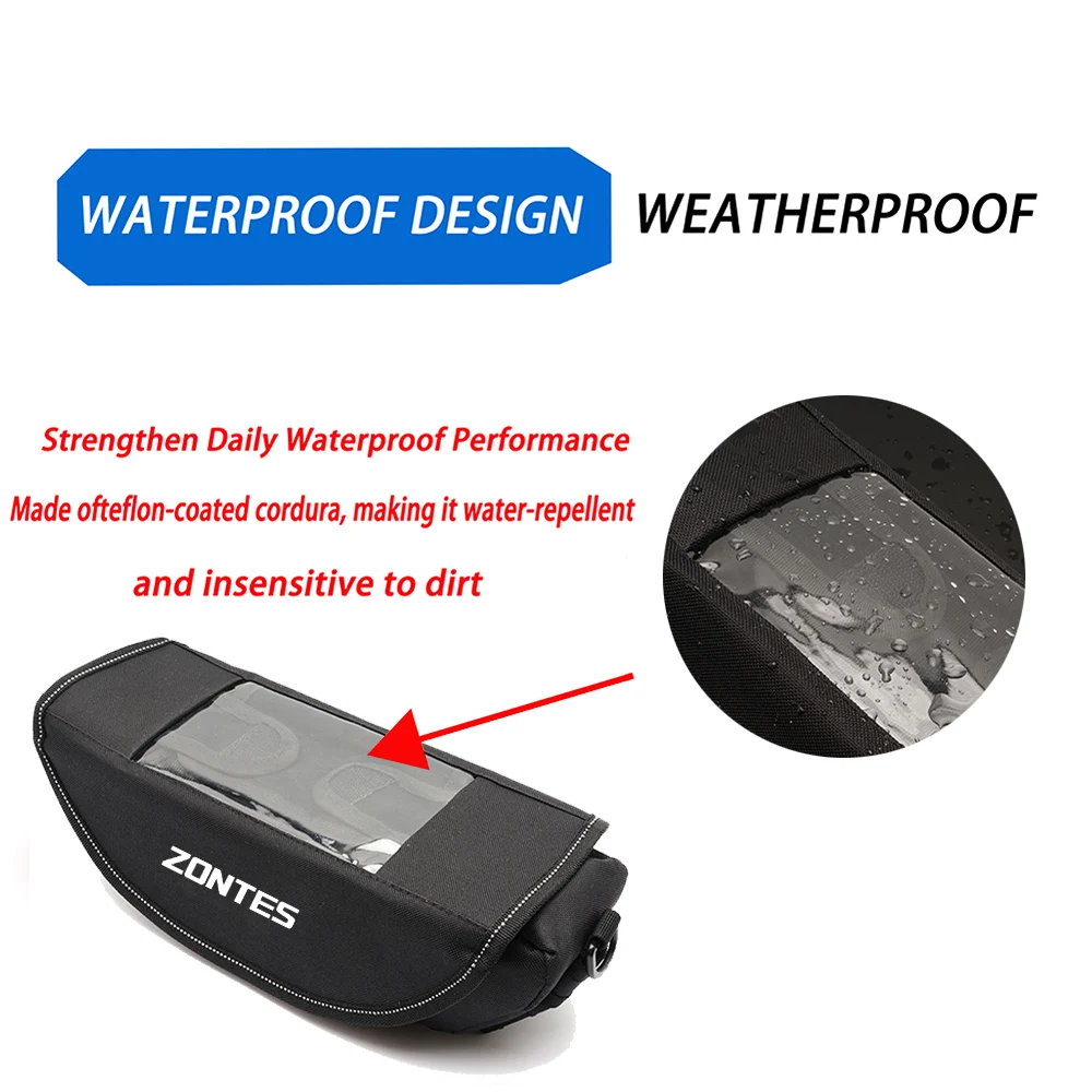ل Zontes zontes 368G 703F 350T k350 350X 350R 350S دراجة نارية مقاوم للماء السفر حقيبة مقود الدراجة الملحقات
