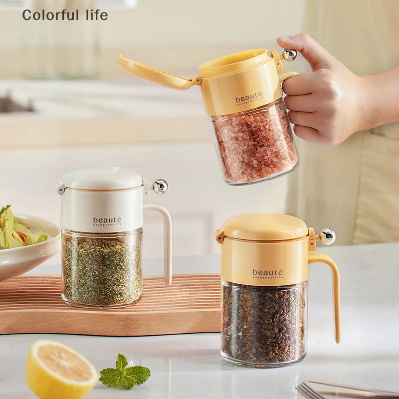 

Герметичная банка для приправ, влагостойкая стеклянная банка для приправ с ложкой, кухонная соль, коробка для приправ, солонка для приправ