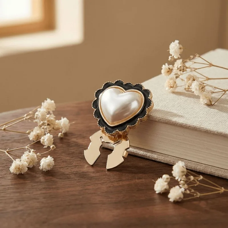 Fashionable Heart-shaped Round Shirt Cufflinks Dress Button Cover Collar Decorative Popper Fastener Set