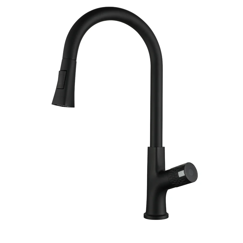 Self-integrated smart sensor faucet 360°rotation waterproof and dirt-resistant kitchen faucet pull-out kitchen basin faucet.