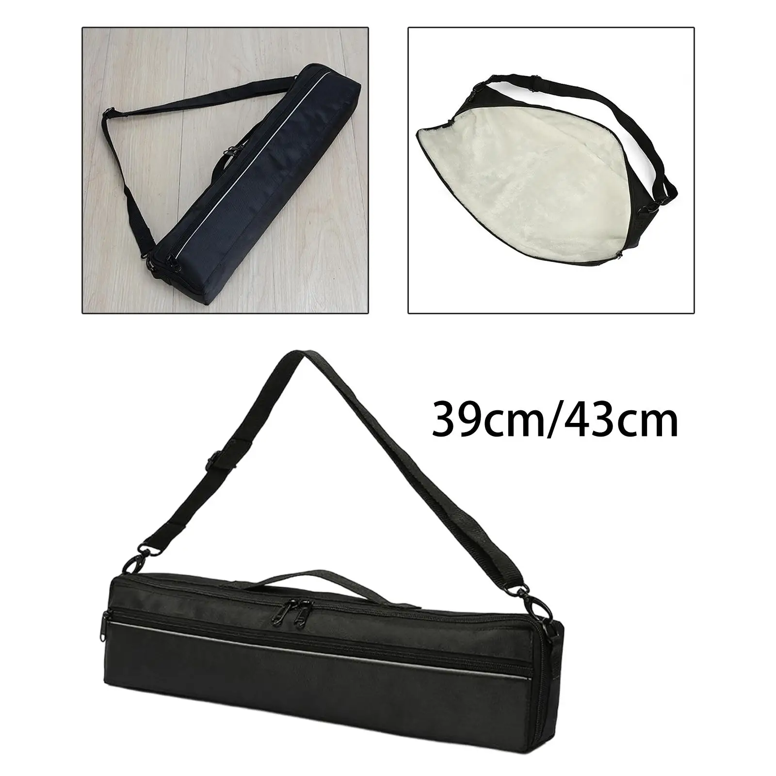 Flute Carry Gig Bag, forro de felpa, bolsa de protección de flauta, asa de transporte ligera