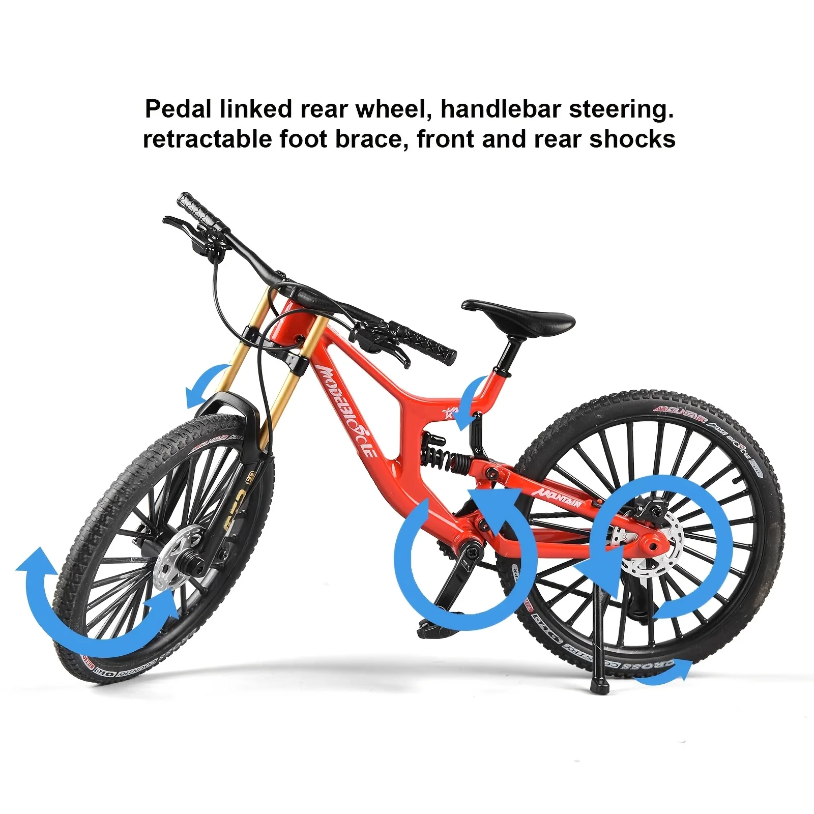 1:8 Scale Mini Alloy Finger Mountain Bike - Diecast Simulation Toy with Shock Absorption for Collection view 2