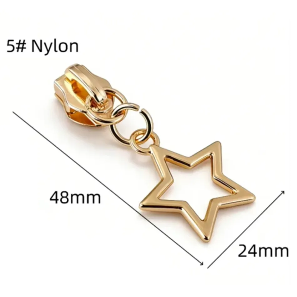 5M 5# Nylon Zipper with 10Pcs Zippers Puller Bag Pocket Closure Zip Clothes Decor Zips Repair Kit DIY Sewing Accessories