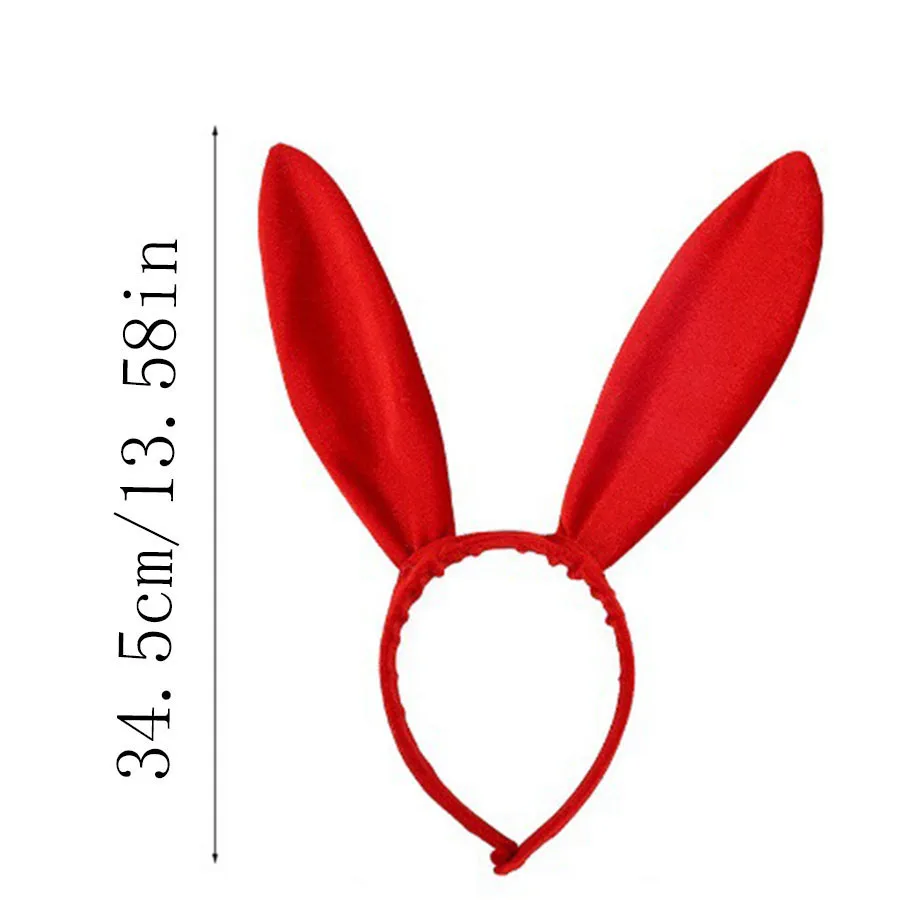 1pcs Red plush rabbit ears hair band hair accessories pure rabbit girl headband new rabbit New Year Christmas headwear