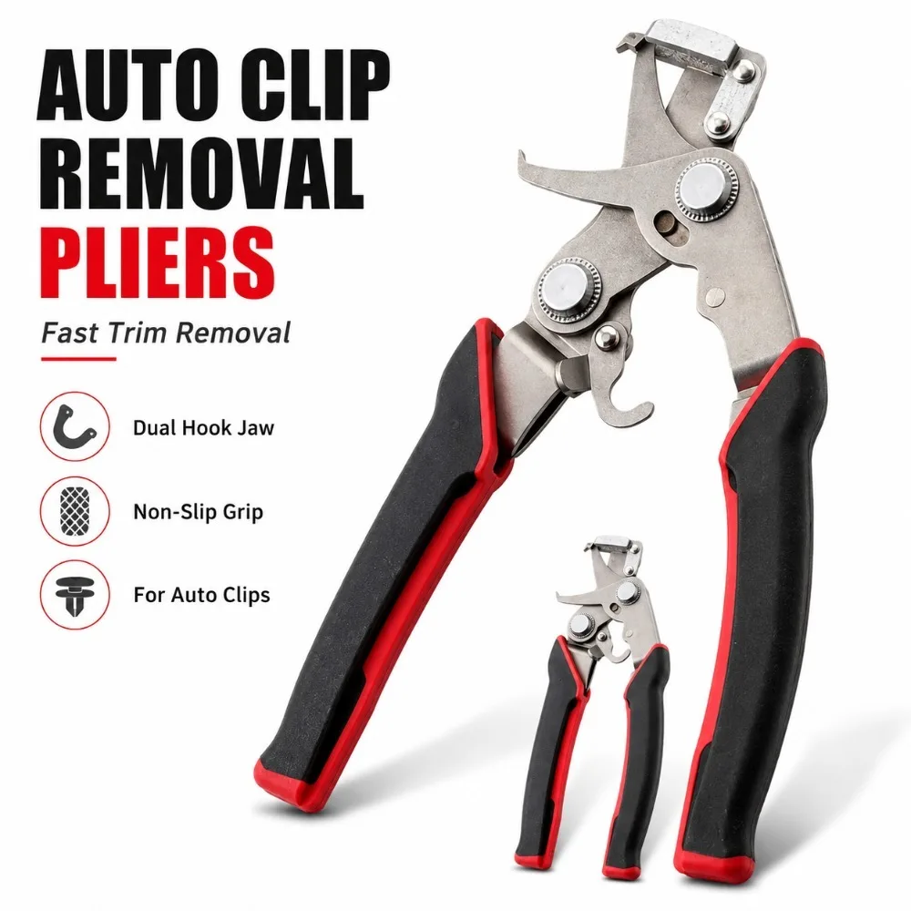 

Stainless Steel Car Clip Pliers Automotive Fastener Remover Snap Pliers for Mechanics DIY Garage Workshop Repair Tool Use