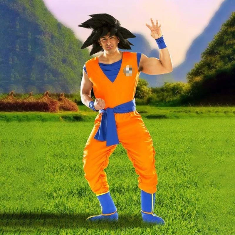 

Adult Halloween Anime Son Goku Costume Cosplay Superhero Costume Cosplay Monkey Orange Elegant Carnival Party Set New
