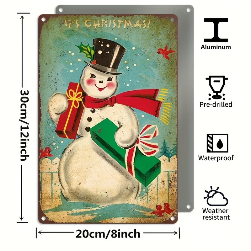 Sinais de metal de natal de boneco de neve vintage sinais de quintal de férias para casa sala de estar festa de inverno decoração de natal ao ar livre