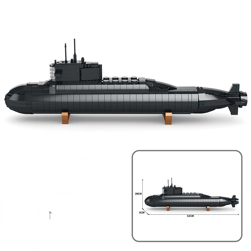 2988 SZTUK 094 Prosta łódź podwodna nuklearna Wojskowe klocki konstrukcyjne Zabawka dla chłopca dorosłego