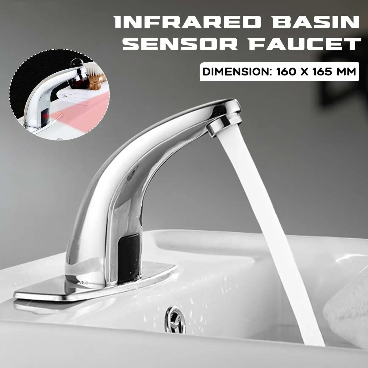 

Hot & Cold Bathroom Automatic Touch Free Infrared Motin Sensor Faucets Water Saving Inductive Electric Water Tap Mixer Power