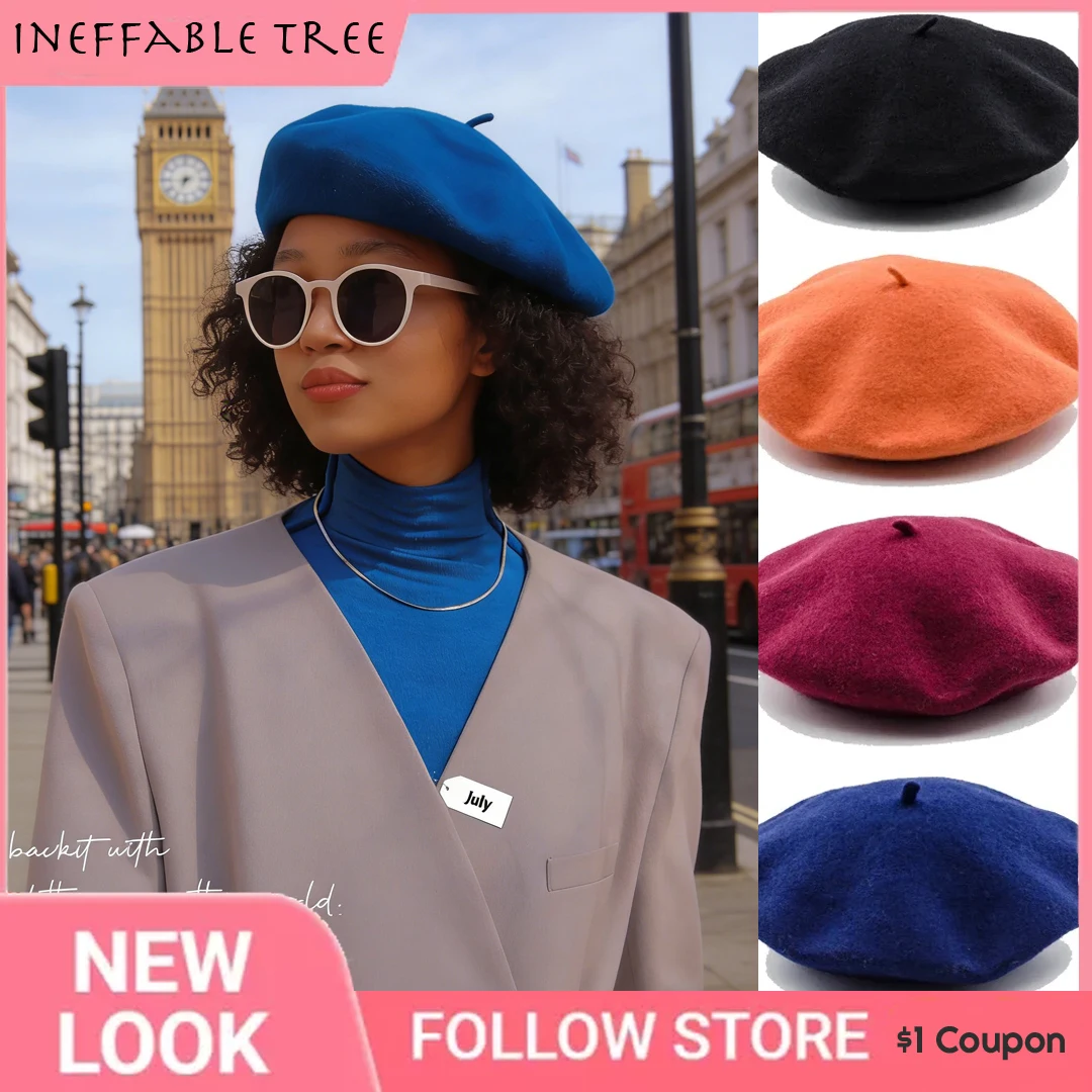 

Y2K L Size Winter Hat Wool Beret Women Wool Beret Autumn Winter Hats for Women Painter Cap Casual Beret Femme Sombrero Hombre