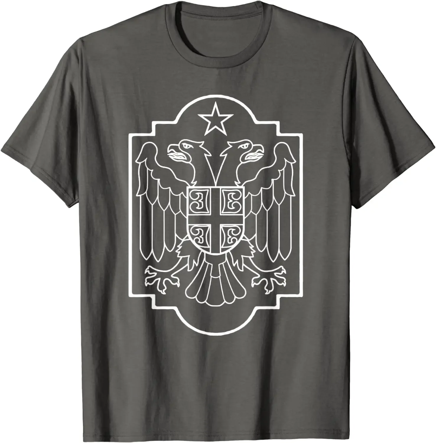 Serbian Double Headed Eagle Serbia Coat of Arms Men T-Shirt Short Sleeve Casual Cotton O-Neck Summer Men's Clothing