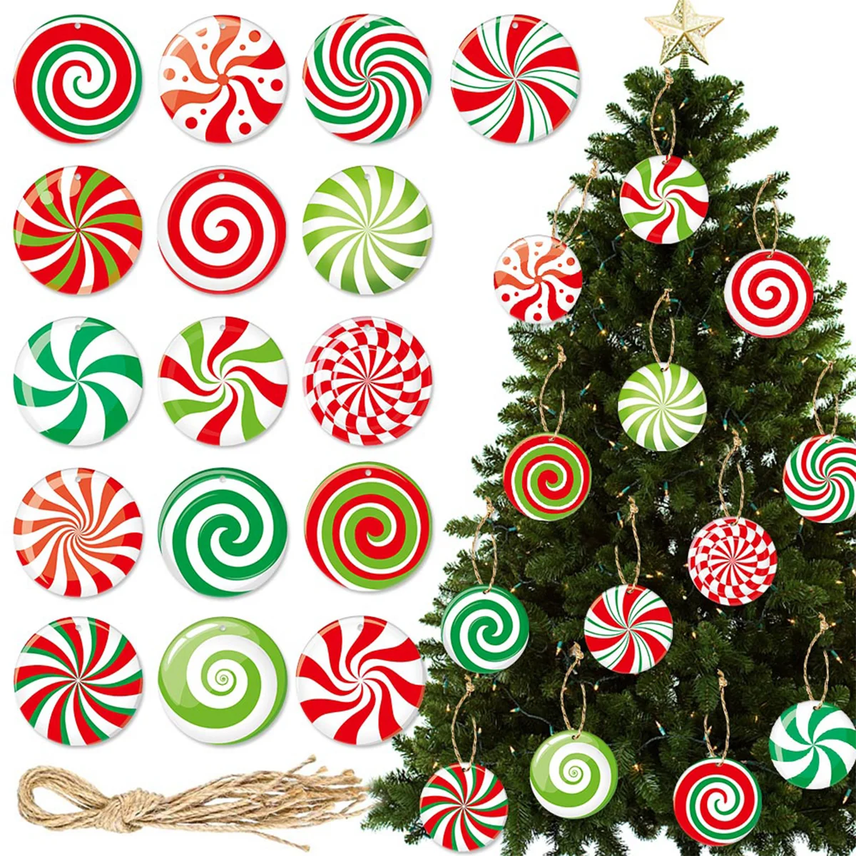 Christmas Tree Pendant Sets Merry Christmas Decorations for Home 2024 Xmas Paper Ornaments Navidad Natal New Year Gifts 2025