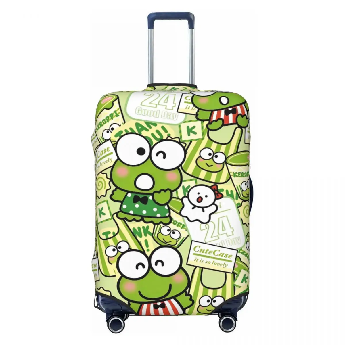 

KEROKERO KEROPPI Anime Animal Suitcase Cover Travel Protection Vacation Elastic Luggage Case
