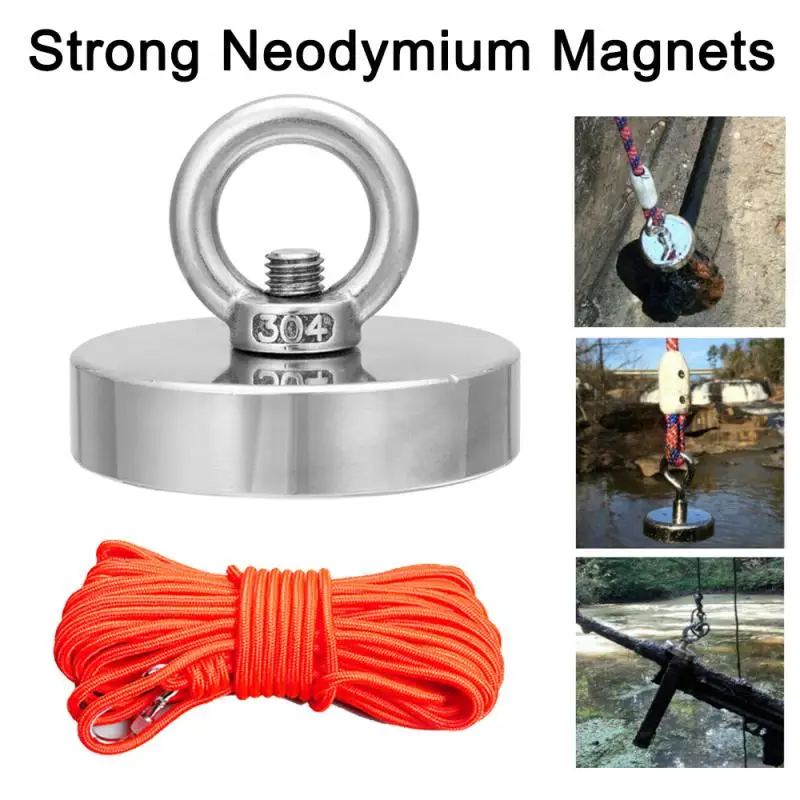 Super Strong Neodymium Fishing Magnet Hooks Heavy Duty Magnet With Countersunk Hole Eyebolt Salvage Searcher Magnets