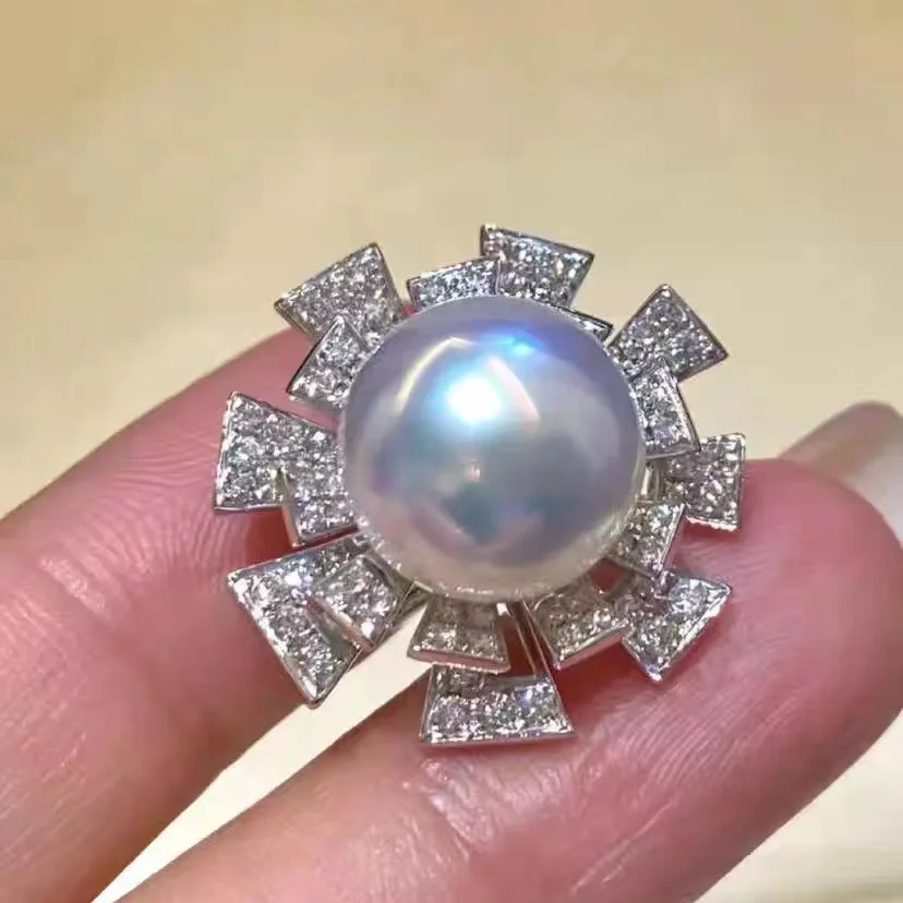 

13-15mm Pearl Stud Earrings 925 Sterling Silver Freshwater Pearls Earrings for Women Jewelry Lovely Girl Gift