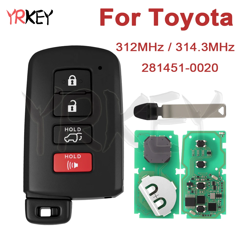 

YRKRY - Пульт дистанционного управления для Toyota RAV4 2013-2018, 281451-0020 G Board HYQ14FBA 312 МГц / 314.3 МГц, автозапчасти