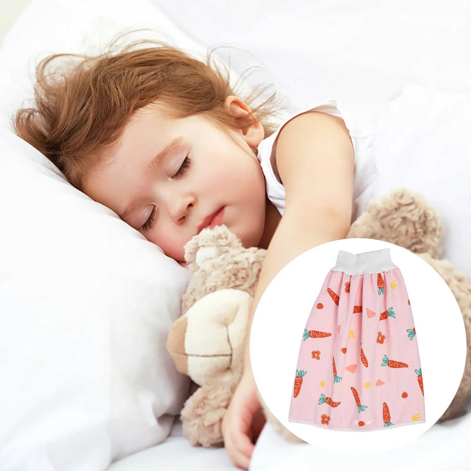 1 قطعة تنورة الحفاض عالية الخصر للطفل ماصة مانعة للتسرب حفاضات التدريب مع حزام مطاطي ناعم قابل للطي المحمولة الكرتون