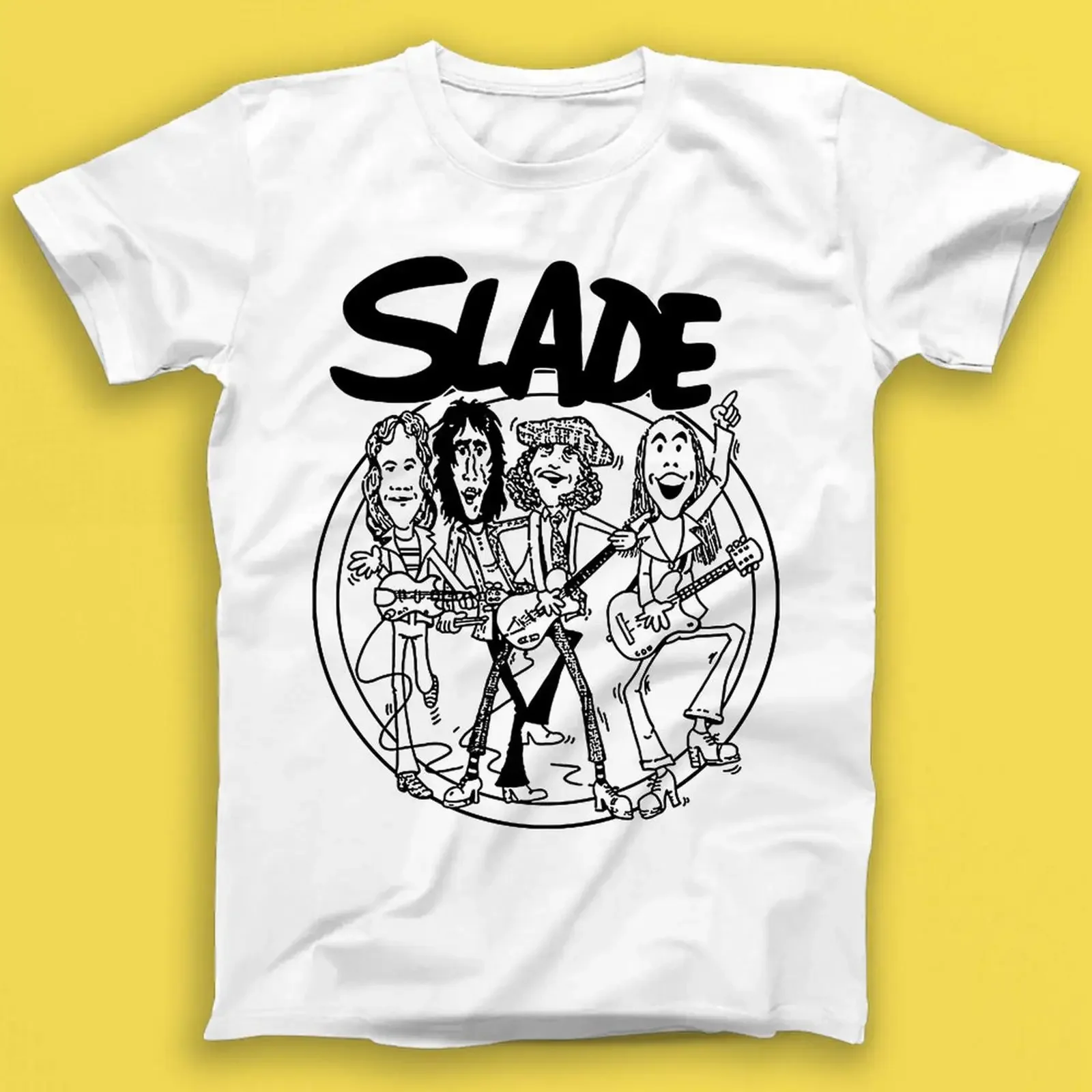 Slade Punk Rock Music T Shirt 1770 vintage Washed Slightly graphic Breathable Stylish Stretched Top For Everyday Wear