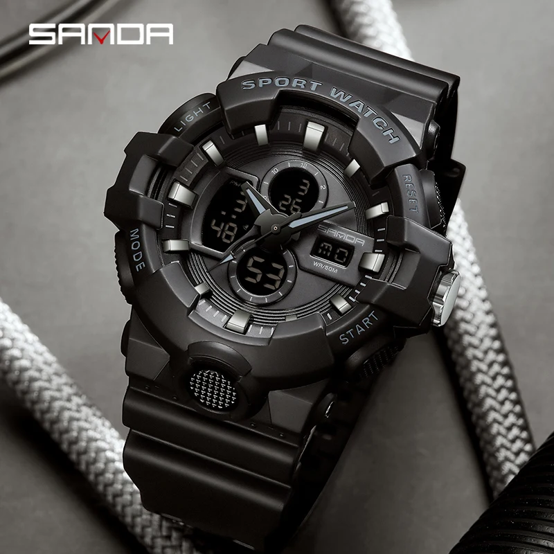 SANDA Brand G Style Men Digital Watch  Military Sports Watches Fashion Waterproof Electronic Wristwatch Mens 2022 Relogios