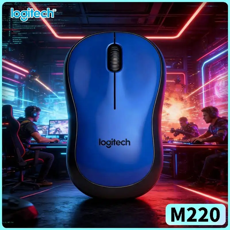Logitech M220 Silent Wireless Mouse Ergonomic Shape 2.4GHz Link 10m Range 18-Month Battery Office Daily Use