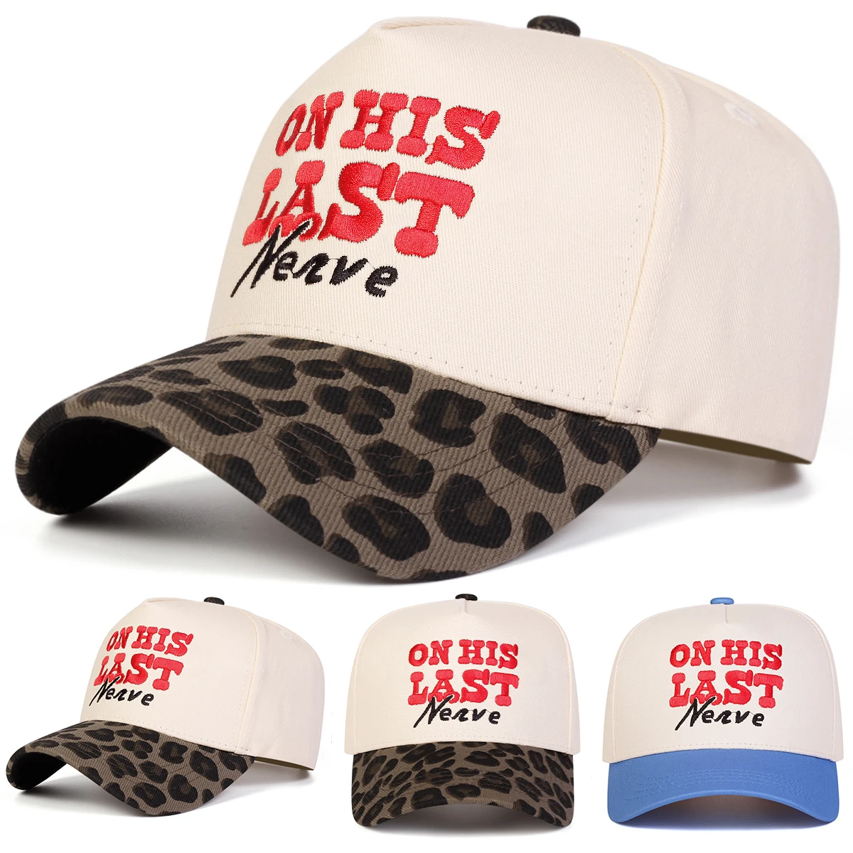 Unisex ON HIS LAST NERVE Embroidery Baseball Caps Spring Autumn Outdoor Adjustable Casual Hats Sunscreen Hat Sports Cap