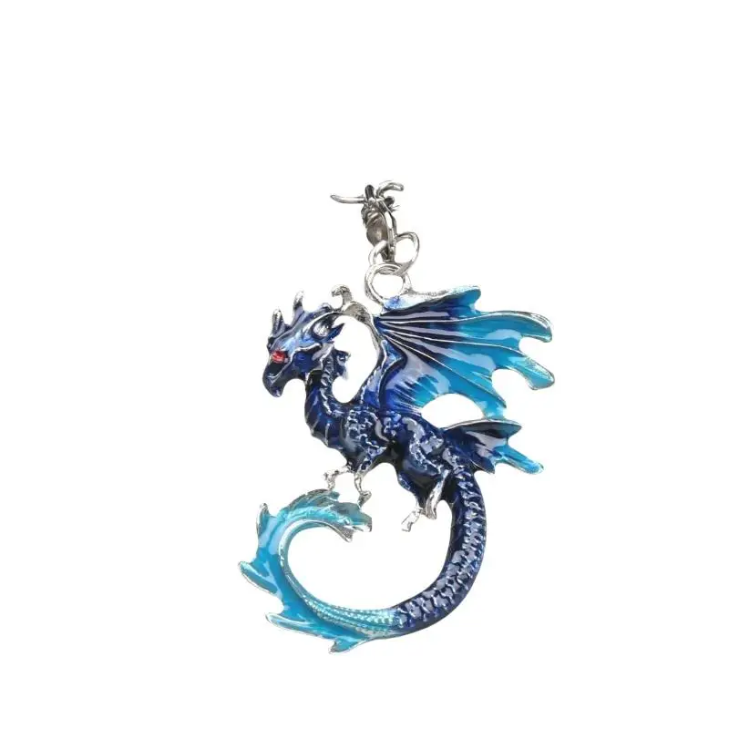 Langlebiges Metall-Fantasy-Drachen-Emaille-Schlüsselanhänger-Set Premium Wyvern-Schlüsselring Taschenanhänger für Autoschlüssel Halloween-Geschenk – Detail 6