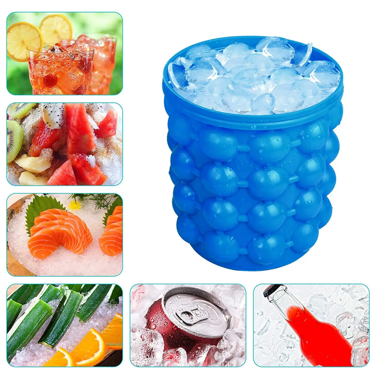 Ice Cube Maker Ice Trays Silicone Mold Kitchen Accessories Ice Ball Maker Silicone Tray Mold Popular 2022 Shape of The Barrel