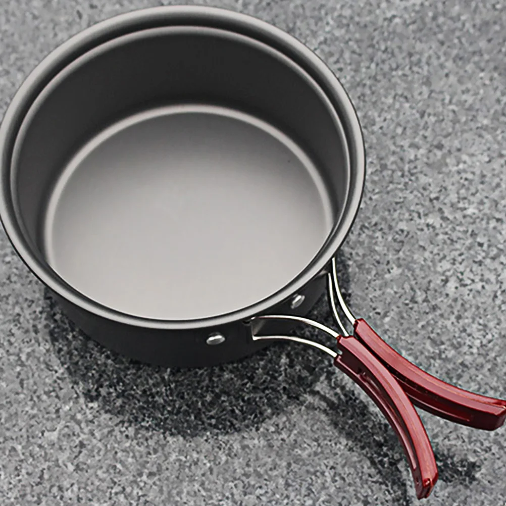 

1Set Portable Camping Cookware Set Foldable Cooking Pots for Outdoor Activities Easy Carry Stew Boil Fry Use for 4-5 People Kit